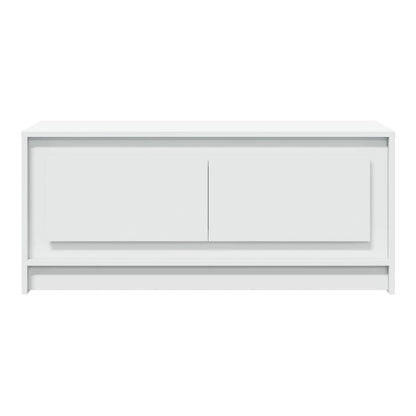 Coffee Table with LED Lights Engineered Wood White