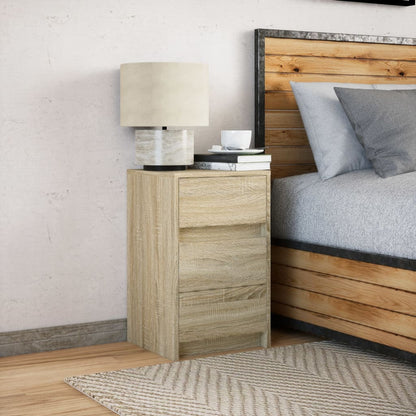 vidaXL Bedside Cabinet with LED Lights Sonoma Oak Engineered Wood 4