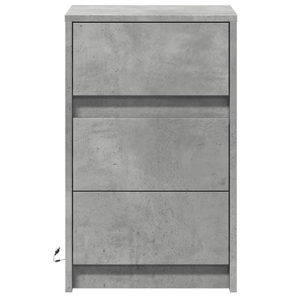 vidaXL Bedside Cabinet with LED Lights Concrete Grey Engineered Wood 6