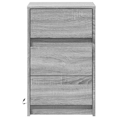vidaXL Bedside Cabinet with LED Lights Grey Sonoma Engineered Wood 6