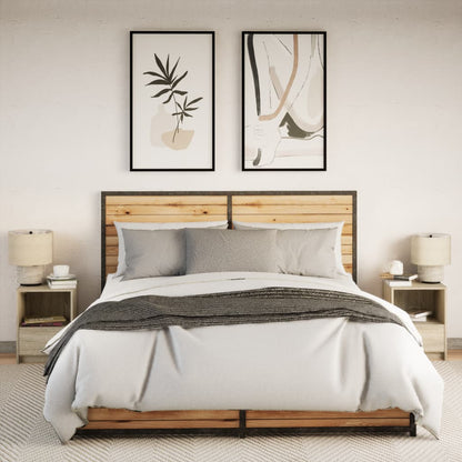 vidaXL Bedside Cabinets with LED Lights 2 pcs Sonoma Oak Engineered Wood 4