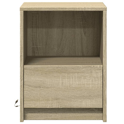 vidaXL Bedside Cabinets with LED Lights 2 pcs Sonoma Oak Engineered Wood 6
