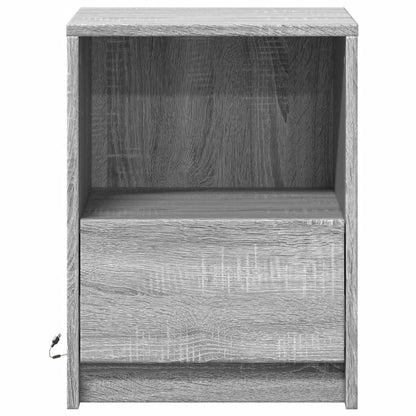 vidaXL Bedside Cabinets with LED Lights 2 pcs Grey Sonoma Engineered Wood 6