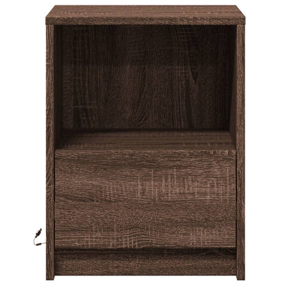vidaXL Bedside Cabinets with LED Lights 2 pcs Brown Oak 6