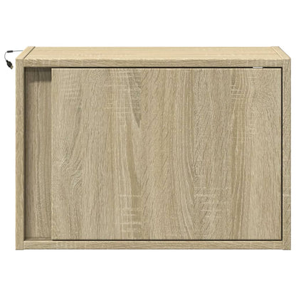 vidaXL Wall-mounted Bedside Cabinets with LED Lights 2 pcs Sonoma Oak 6