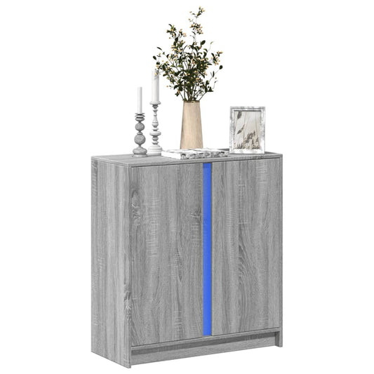 vidaXL Sideboard with LED Grey Sonoma 77x34x85 cm Engineered Wood 1