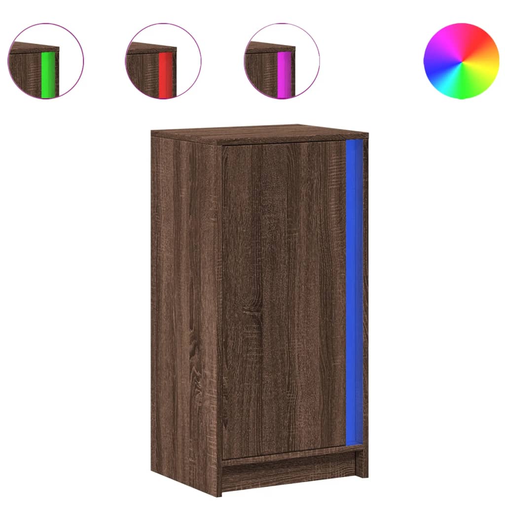 vidaXL Sideboard with LED Brown Oak 42.5x34x85 cm Engineered Wood 2