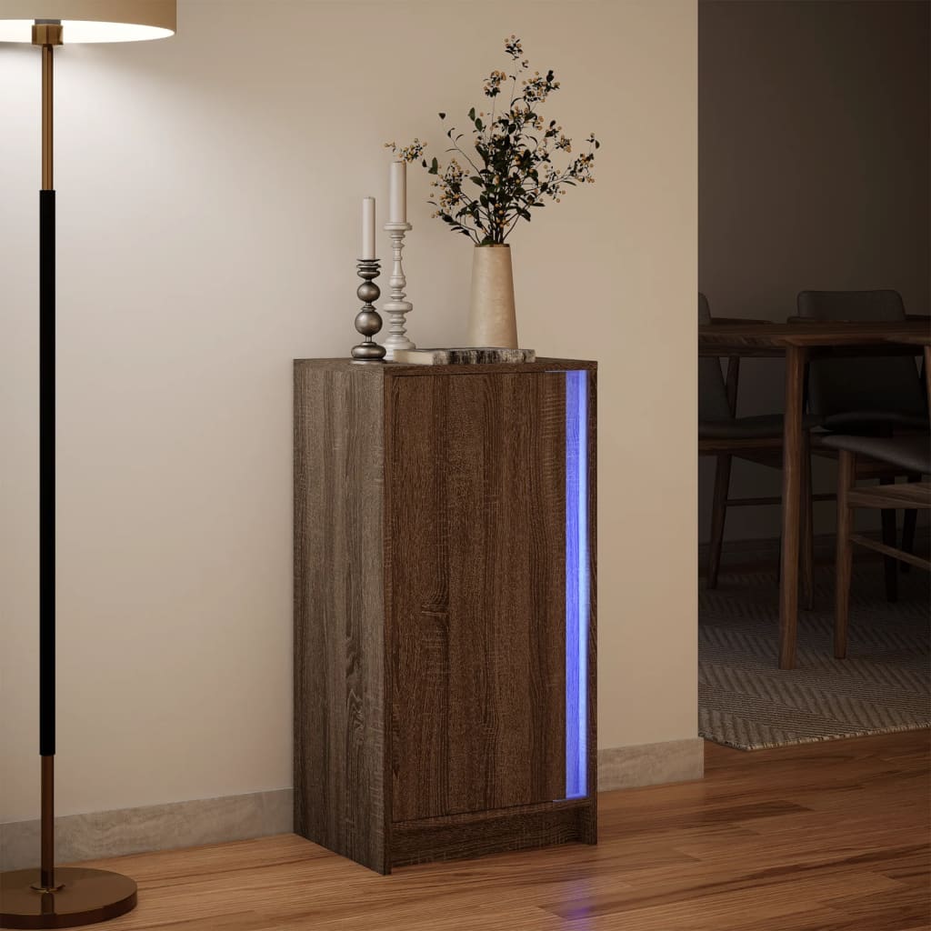 vidaXL Sideboard with LED Brown Oak 42.5x34x85 cm Engineered Wood 5