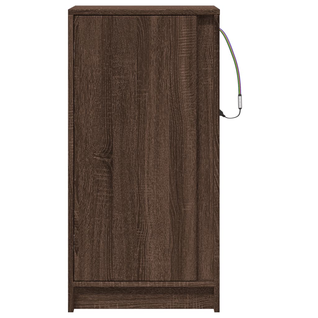 vidaXL Sideboard with LED Brown Oak 42.5x34x85 cm Engineered Wood 6