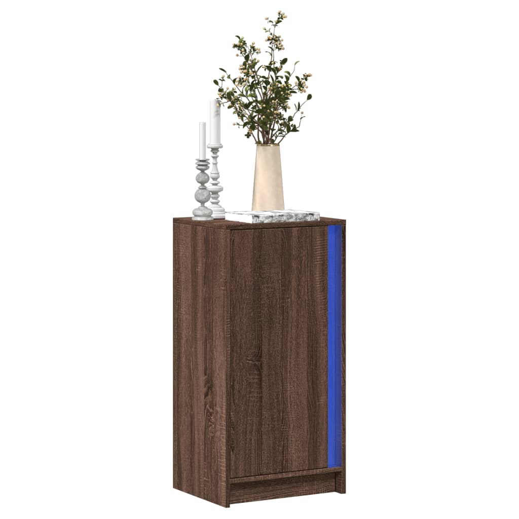 vidaXL Sideboard with LED Brown Oak 42.5x34x85 cm Engineered Wood 1