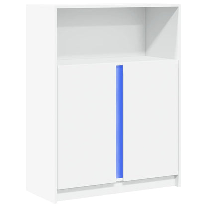 Sideboard with LED 42,5x34x100 cm Engineered Wood White 77 cm