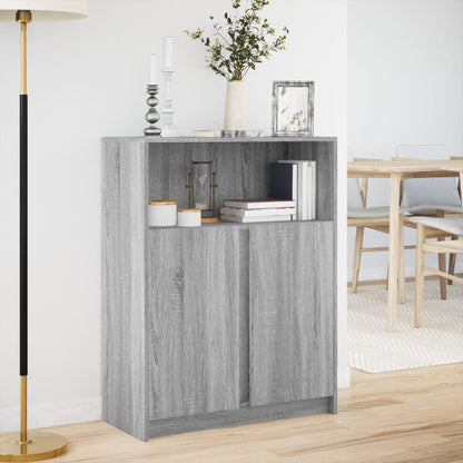 vidaXL Sideboard with LED Grey Sonoma 77x34x100 cm Engineered Wood 4