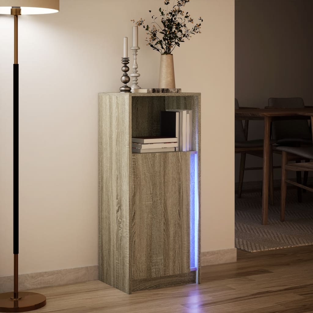 vidaXL Sideboard with LED Sonoma Oak 42.5x34x100 cm Engineered Wood 5