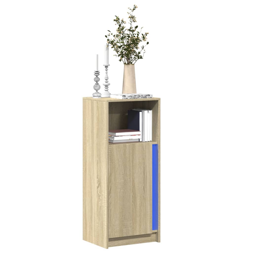 vidaXL Sideboard with LED Sonoma Oak 42.5x34x100 cm Engineered Wood 1