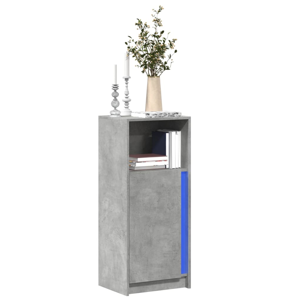 vidaXL Sideboard with LED Concrete Grey 42.5x34x100 cm Engineered Wood 1