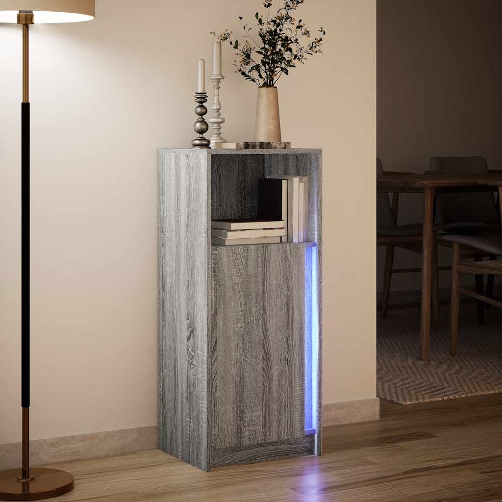 vidaXL Sideboard with LED Grey Sonoma 42.5x34x100 cm Engineered Wood 5