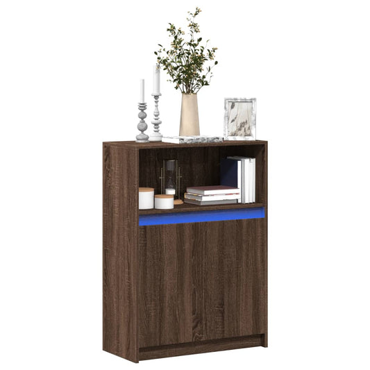 vidaXL Sideboard with LED Brown Oak 72x34x100 cm Engineered Wood 1