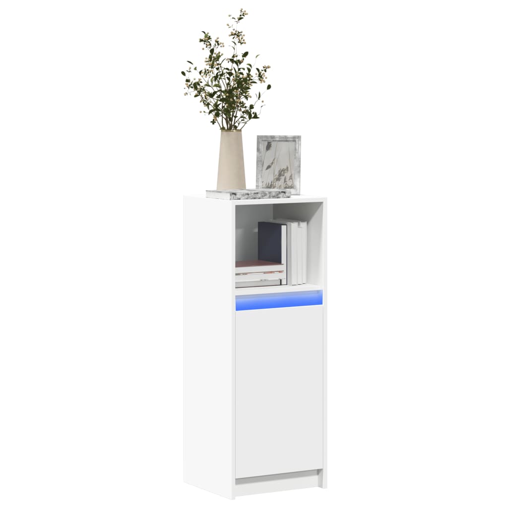 vidaXL Sideboard with LED White 38x34x100 cm Engineered Wood 1