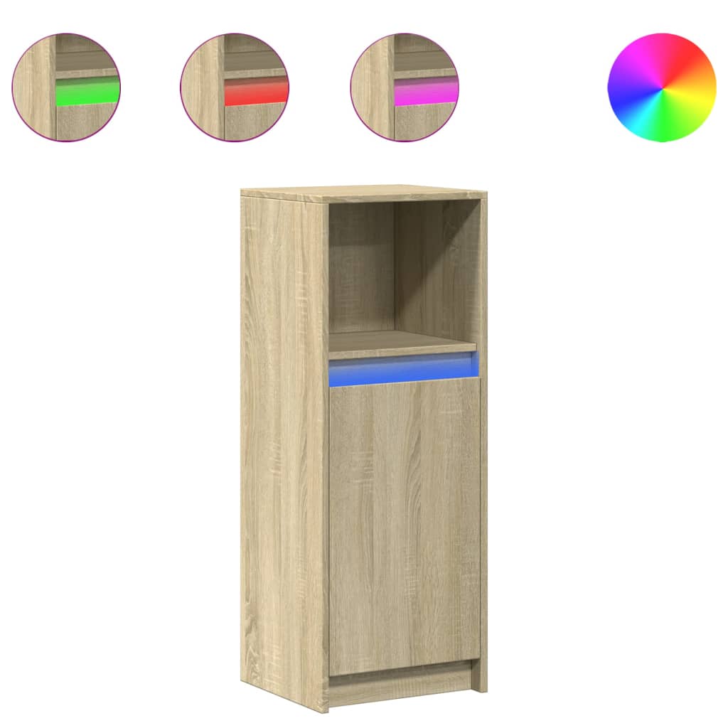 vidaXL Sideboard with LED Sonoma Oak 38x34x100 cm Engineered Wood 2