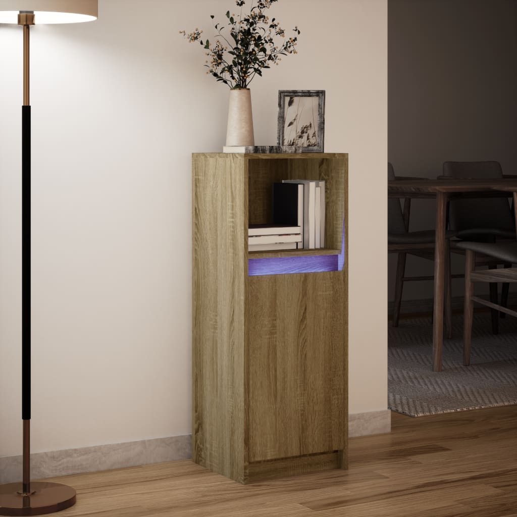 vidaXL Sideboard with LED Sonoma Oak 38x34x100 cm Engineered Wood 5