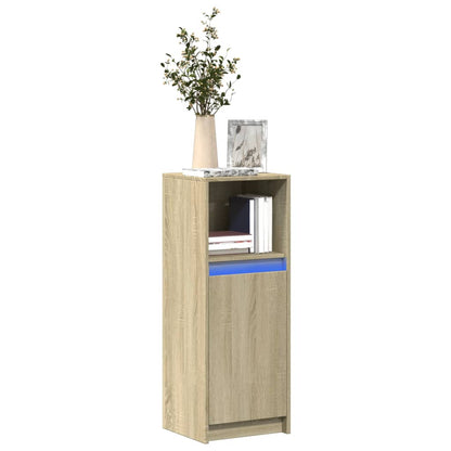 vidaXL Sideboard with LED Sonoma Oak 38x34x100 cm Engineered Wood 1