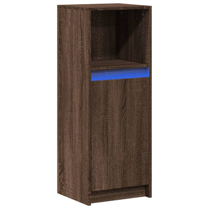 vidaXL Sideboard with LED Brown Oak 38x34x100 cm Engineered Wood 3