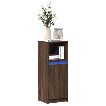 vidaXL Sideboard with LED Brown Oak 38x34x100 cm Engineered Wood 1