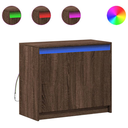 vidaXL Sideboard with LED Brown Oak 72x34x61 cm Engineered Wood 2