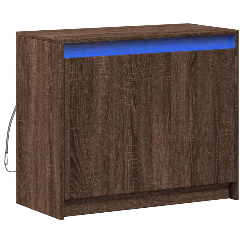 vidaXL Sideboard with LED Brown Oak 72x34x61 cm Engineered Wood 3