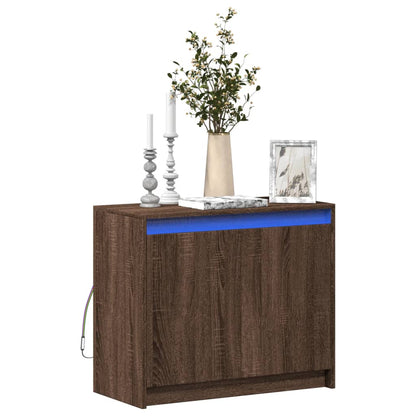 vidaXL Sideboard with LED Brown Oak 72x34x61 cm Engineered Wood 1