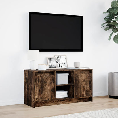 vidaXL TV Cabinet with LED Smoked Oak 100x34x50 cm Engineered Wood 4