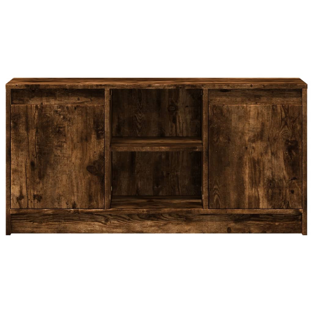 vidaXL TV Cabinet with LED Smoked Oak 100x34x50 cm Engineered Wood 6