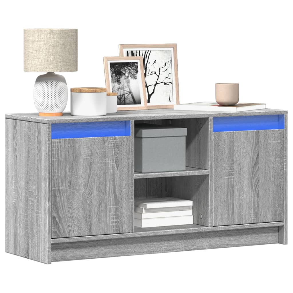 vidaXL TV Cabinet with LED 100x34x50 cm Engineered Wood Width 100 cm