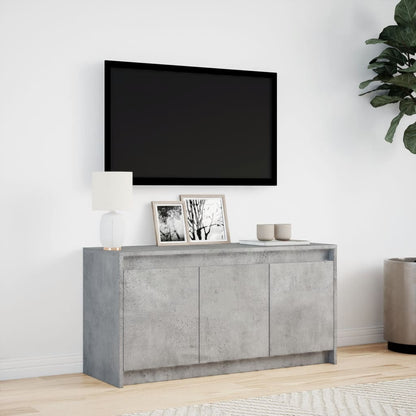 TV Cabinet with LED 100x34x50 cm Engineered Wood Concrete grey