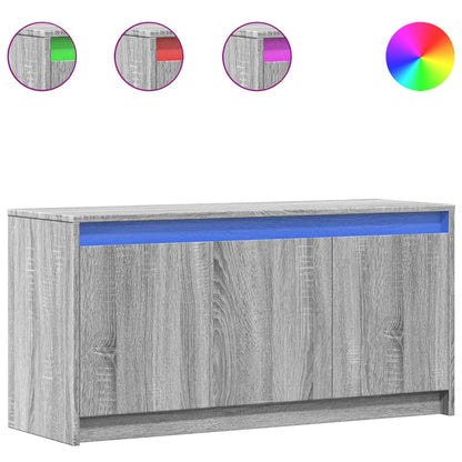 TV Cabinet with LED 100x34x50 cm Engineered Wood Grey sonoma