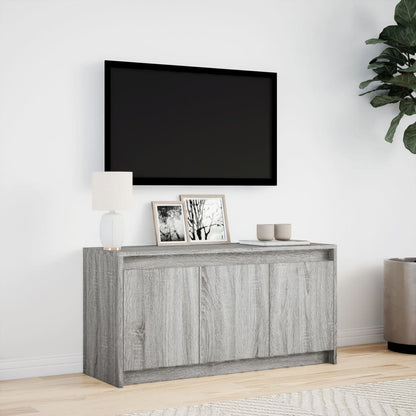 TV Cabinet with LED 100x34x50 cm Engineered Wood Grey sonoma