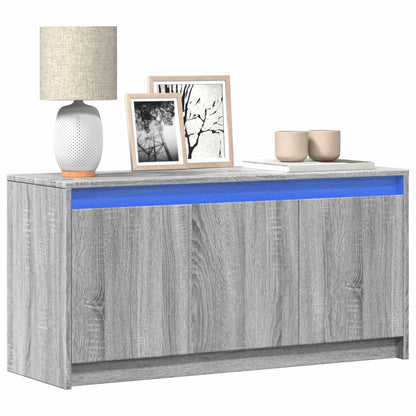TV Cabinet with LED 100x34x50 cm Engineered Wood Grey sonoma