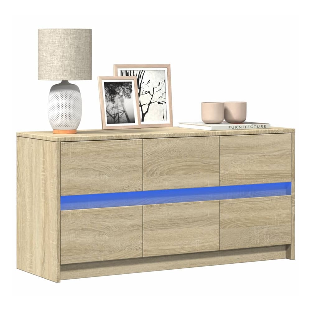 TV Cabinet with LED 100x34x50 cm Engineered Wood Sonoma oak 100 cm