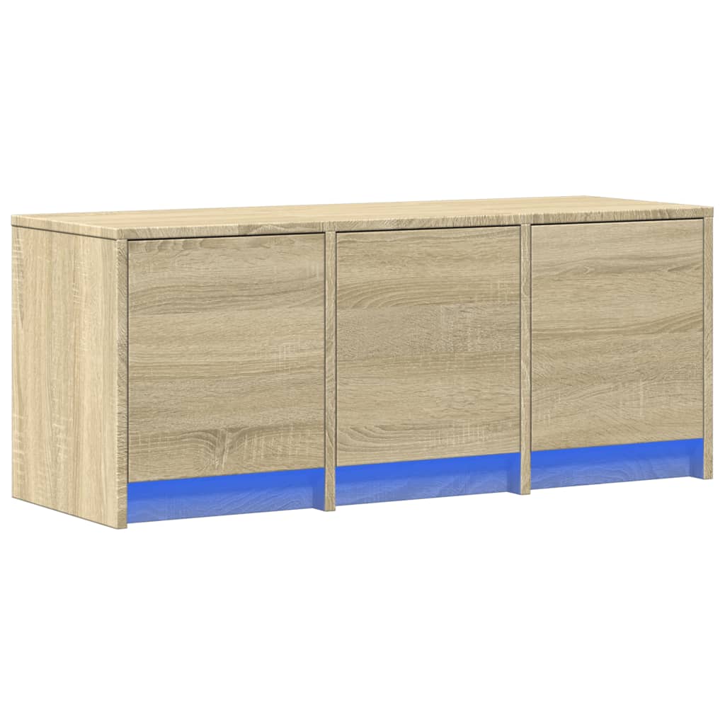 vidaXL TV Cabinet with LED Sonoma Oak 97x34x40 cm Engineered Wood 5