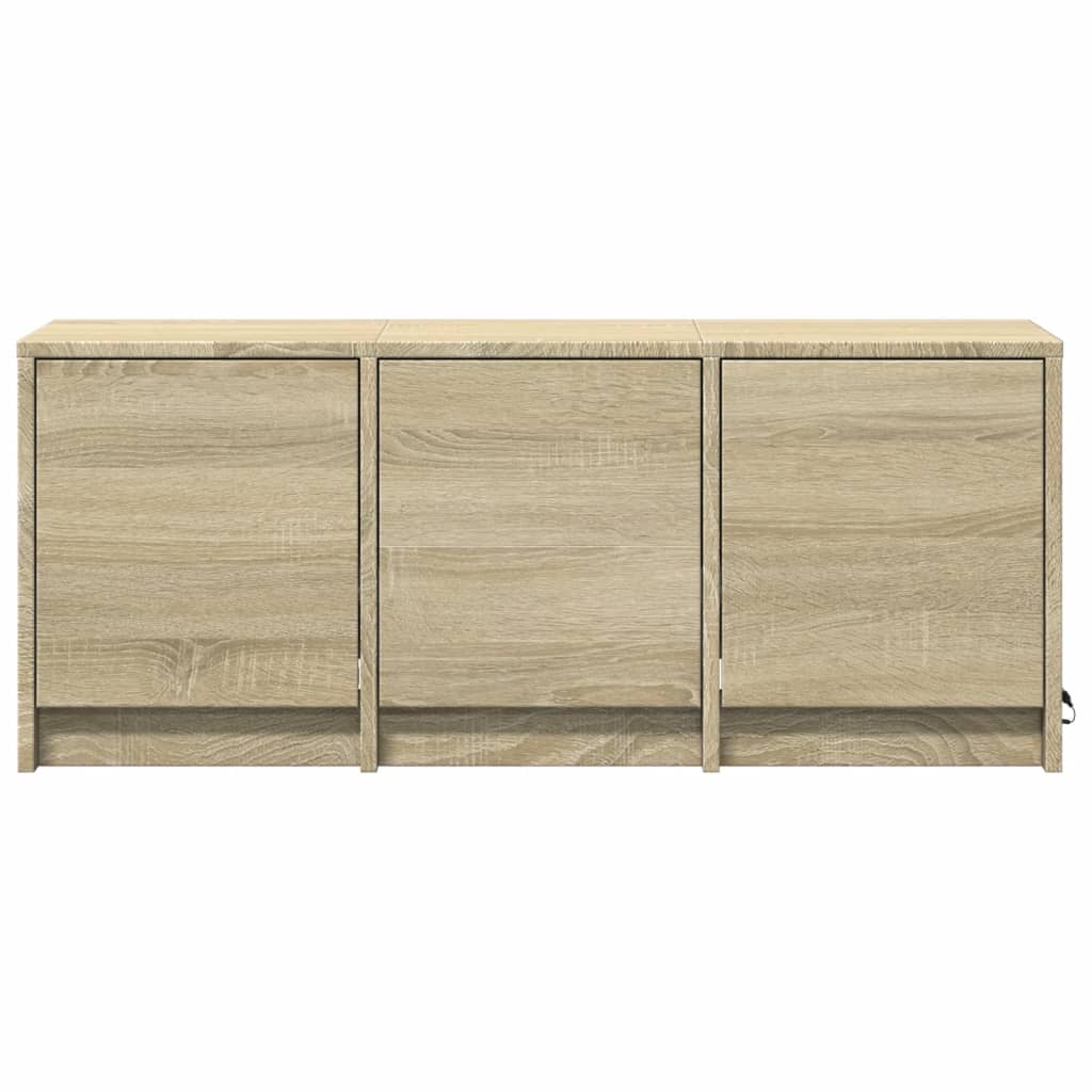 vidaXL TV Cabinet with LED Sonoma Oak 97x34x40 cm Engineered Wood 6