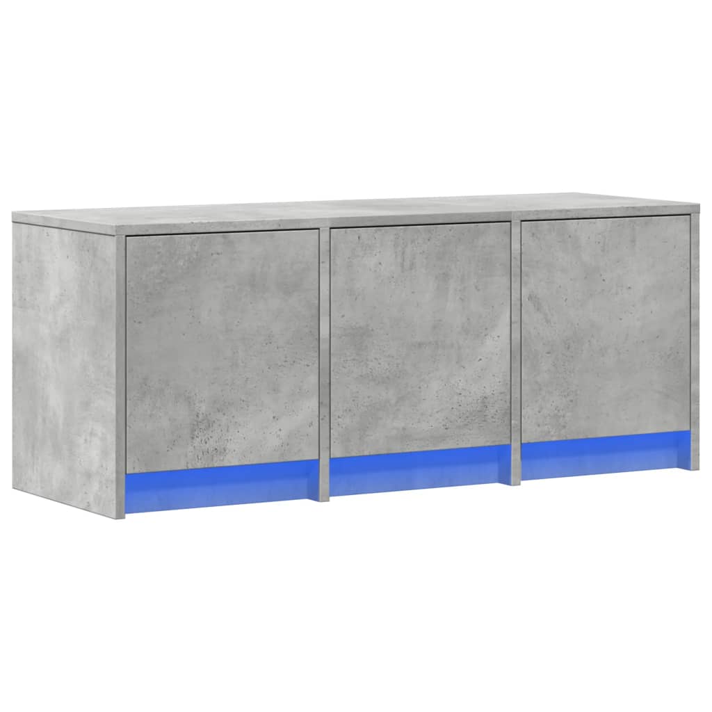vidaXL TV Cabinet with LED Concrete Grey 97x34x40 cm Engineered Wood 5