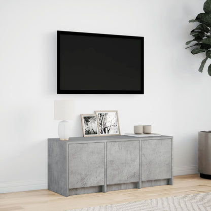 vidaXL TV Cabinet with LED Concrete Grey 97x34x40 cm Engineered Wood 3