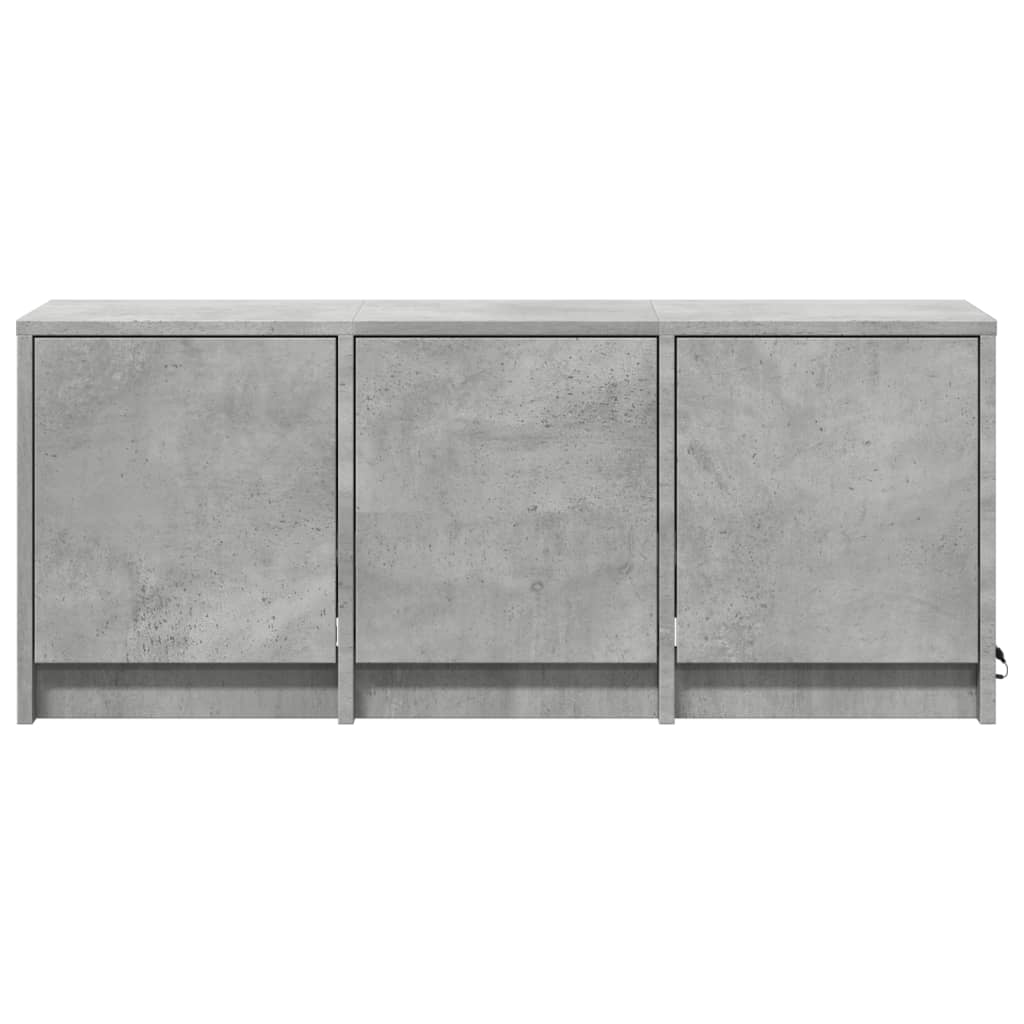 vidaXL TV Cabinet with LED Concrete Grey 97x34x40 cm Engineered Wood 6