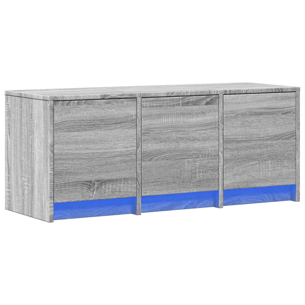 vidaXL TV Cabinet with LED Grey Sonoma 97x34x40 cm Engineered Wood 5