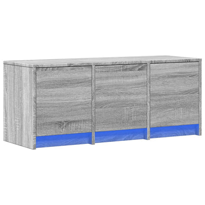 vidaXL TV Cabinet with LED Grey Sonoma 97x34x40 cm Engineered Wood 5