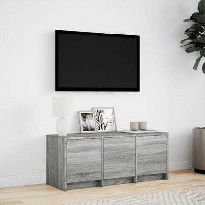 vidaXL TV Cabinet with LED Grey Sonoma 97x34x40 cm Engineered Wood 3