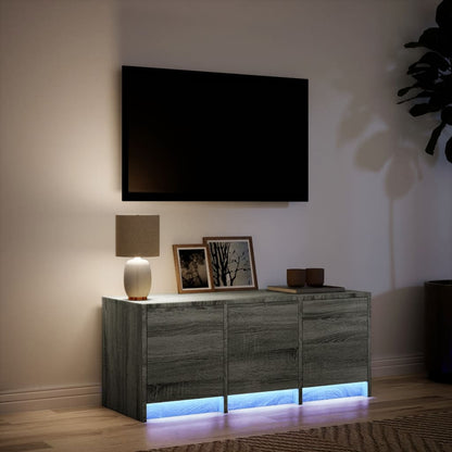 vidaXL TV Cabinet with LED Grey Sonoma 97x34x40 cm Engineered Wood 4