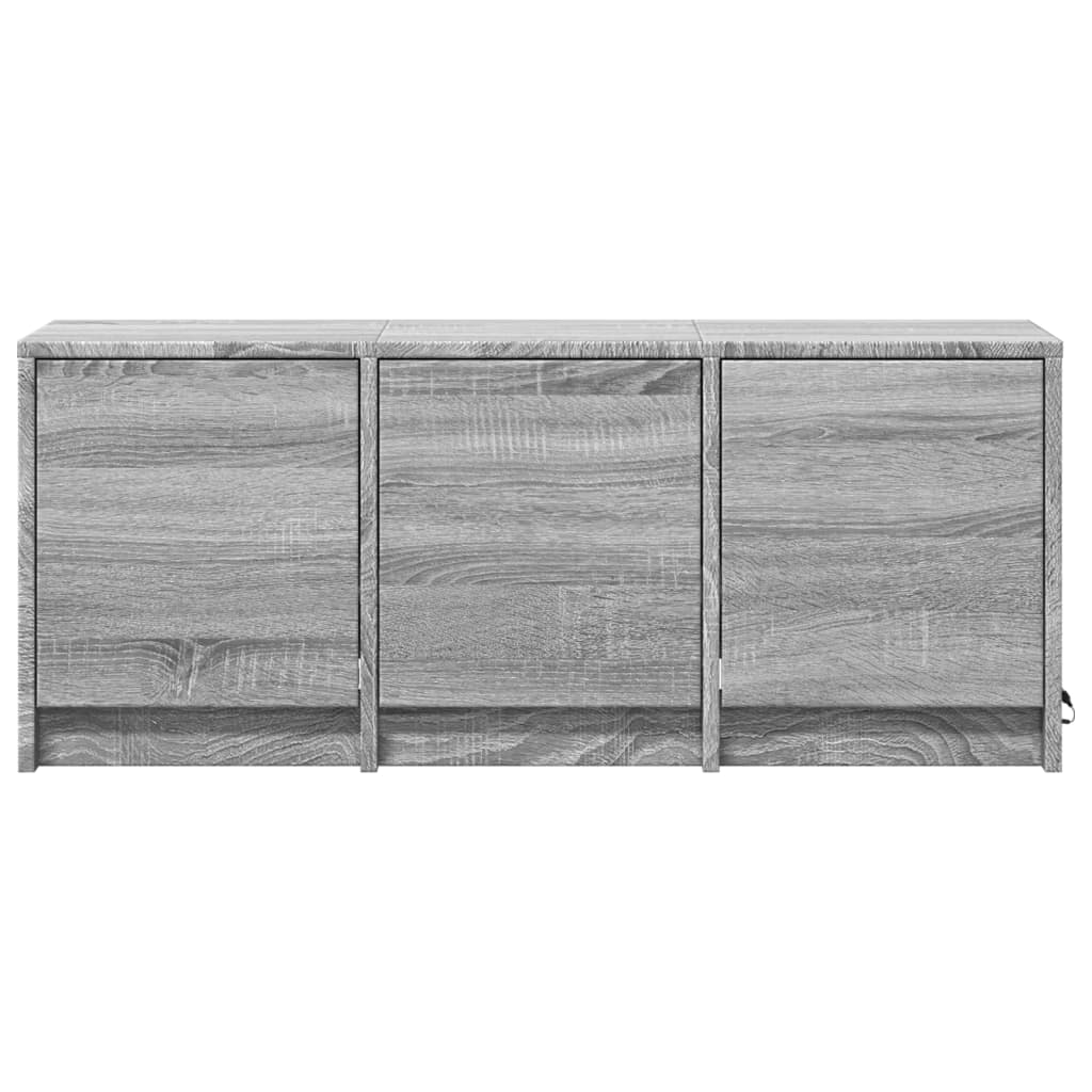 vidaXL TV Cabinet with LED Grey Sonoma 97x34x40 cm Engineered Wood 6