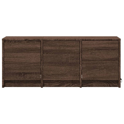 vidaXL TV Cabinet with LED Brown Oak 97x34x40 cm Engineered Wood 6