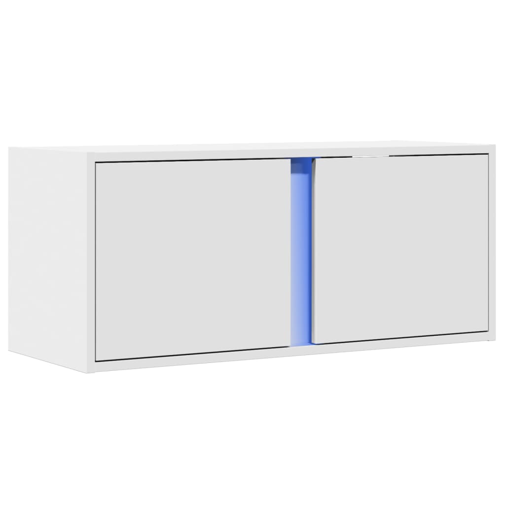 vidaXL TV Wall Cabinet with LED Lights White 80x31x35 cm 3